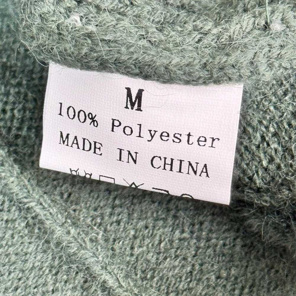 Green Cable Knit Long Sleeve Sweater Dress‎ Women's Size Medium